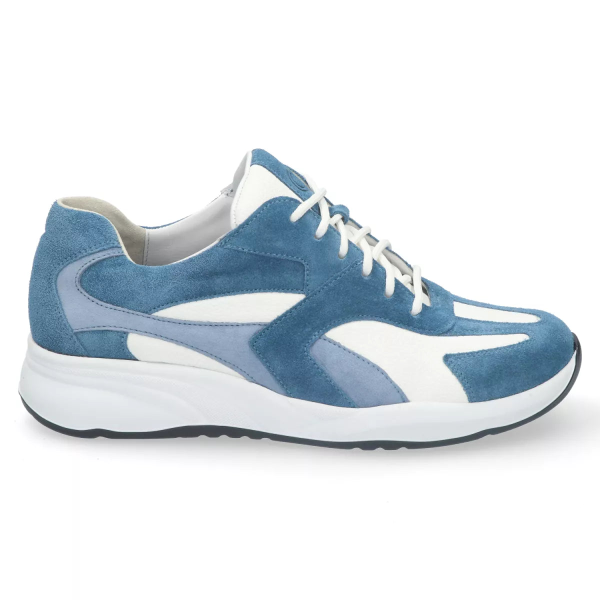 Durea 6316 damesschoen in Jeans/Wit, wijdte H, zijaanzicht van comfortabele schoen voor bredere voeten