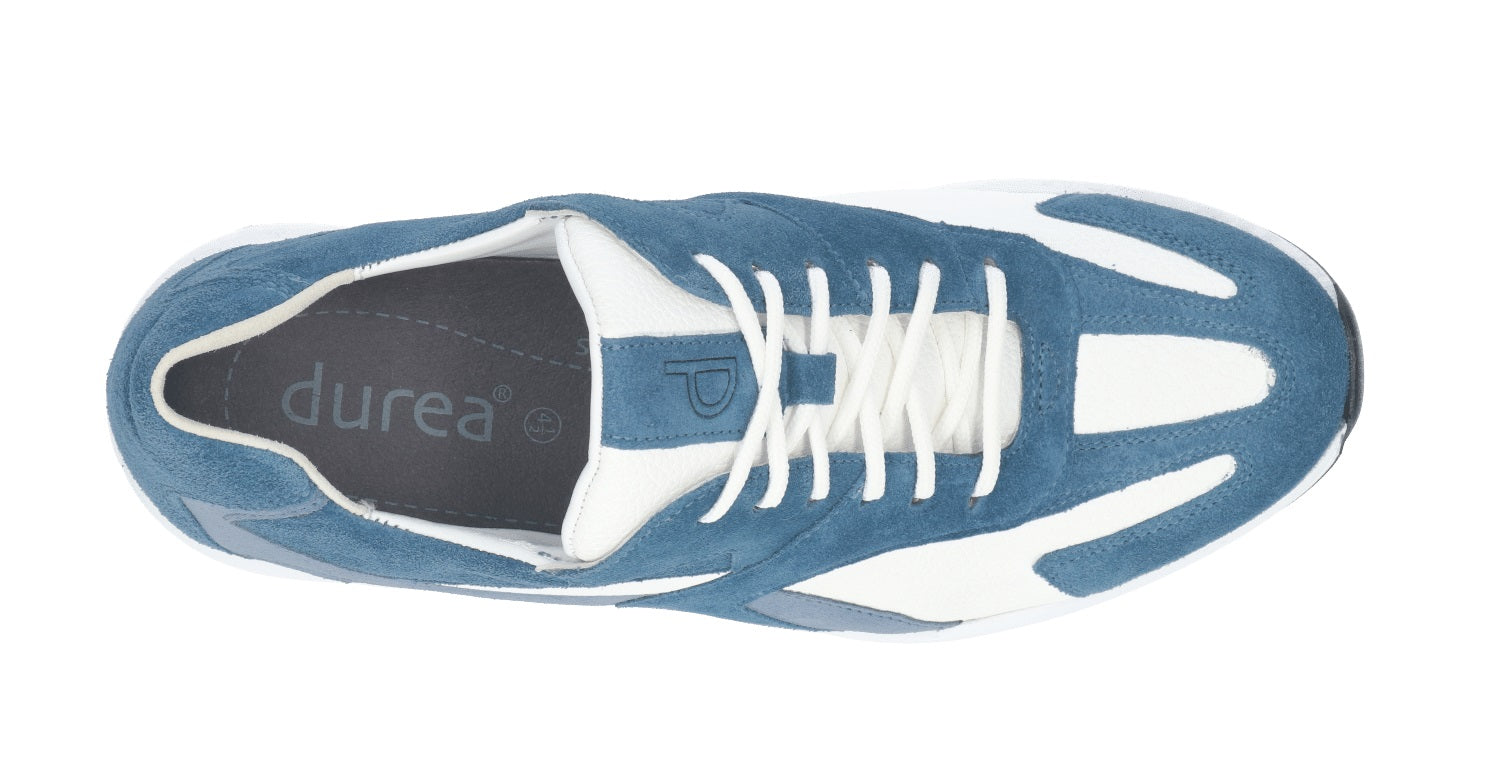 Bovenaanzicht Durea damessneaker 6316 wijdte H Jeans Wit