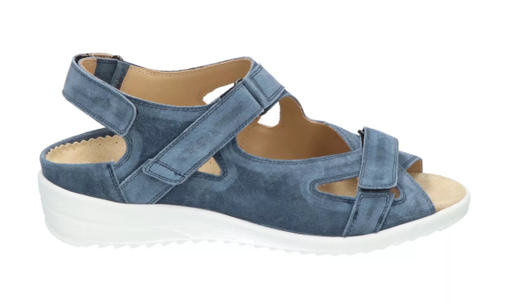 Durea sandalen 7419 denim blauw 0864 van suède