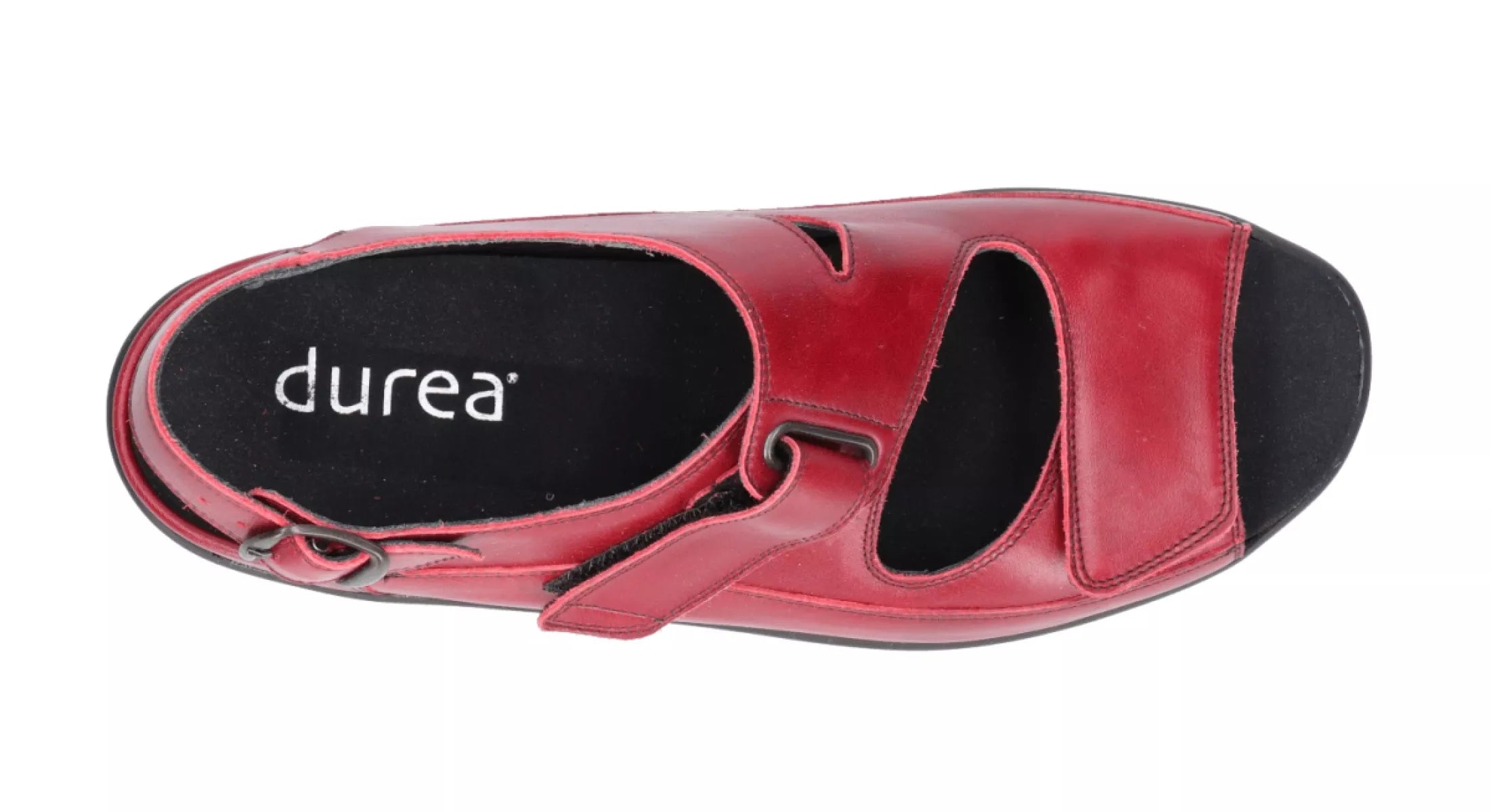 Durea sandalen 7178 kers rood wijdte G bovenkant