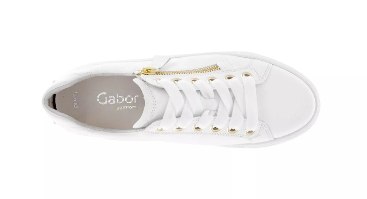 GABOR GABOR 86.465.51 Wit leer met veter- en ritssluiting