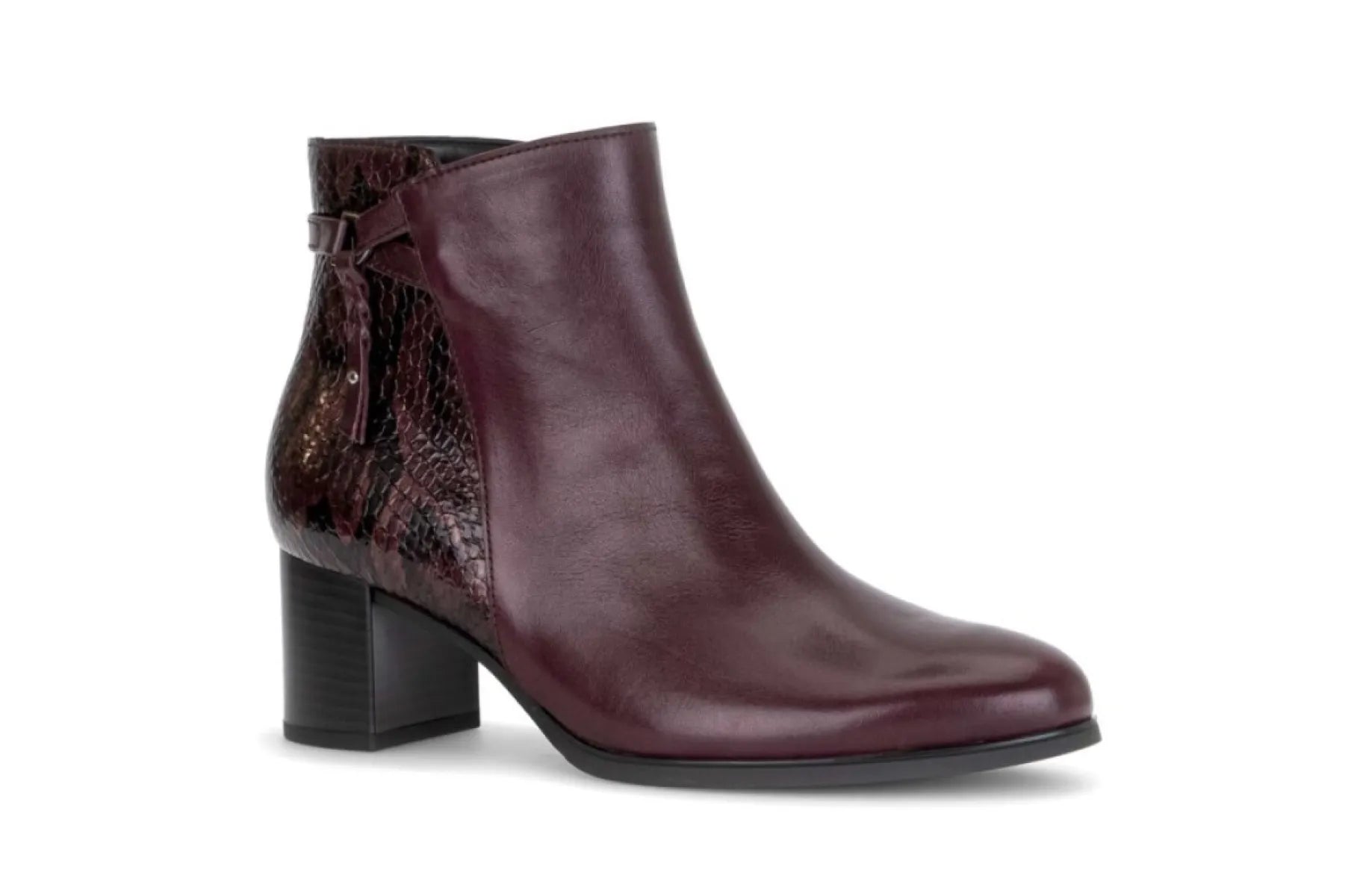 GABOR GABOR 8053.01.007 Bordo leer enkellaarzen