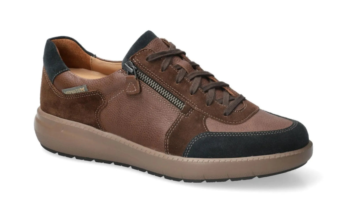 MEPHISTO MEPHISTO JAMY Blauw Cognac herenschoenen met rits- en vetersluiting