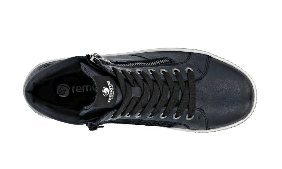 REMONTE REMONTE D0772-15 blauw leren damesboot met uitneembaar voetbed