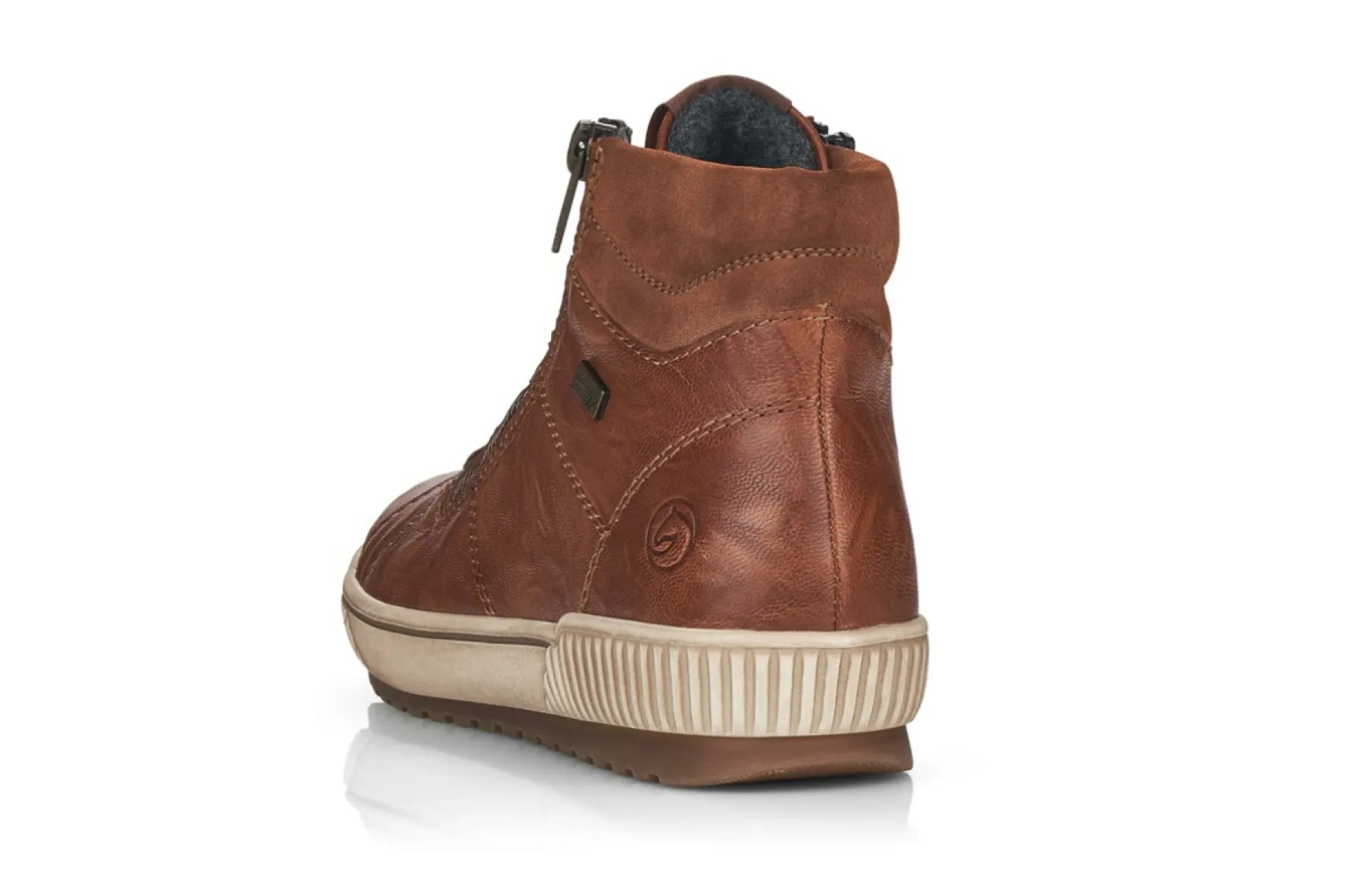 REMONTE REMONTE D0772-22 Cognac damesschoenen met rits- en vetersluiting