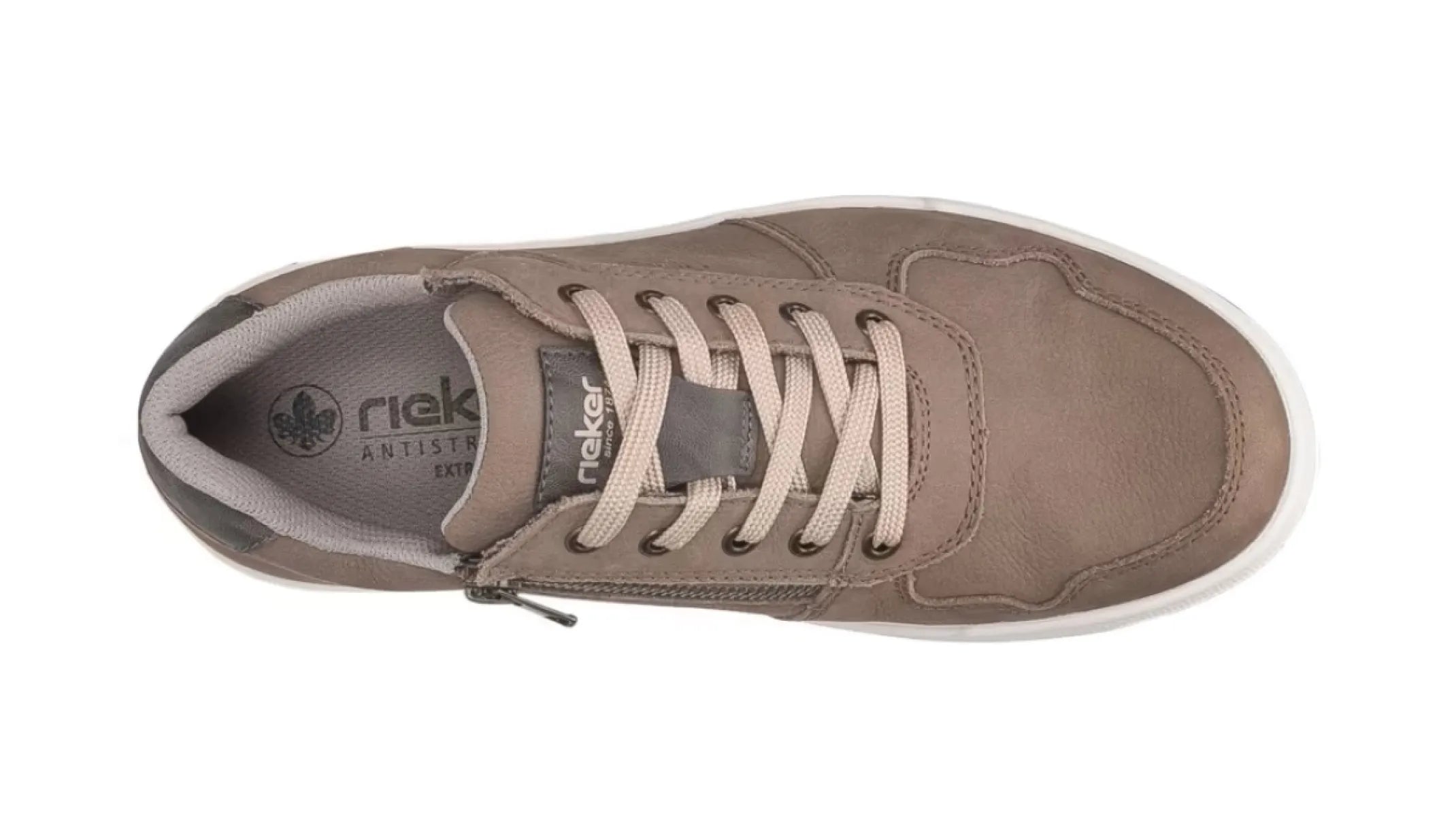 RIEKER 36024-64 beige herenschoenen bovenaanzicht