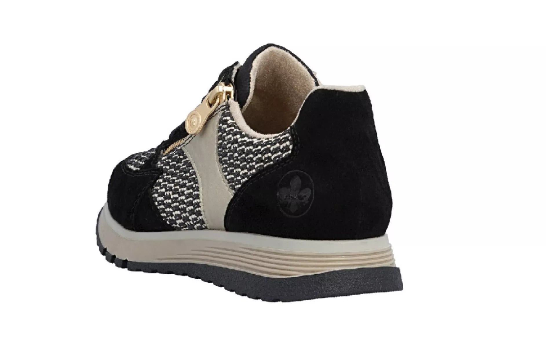 Rieker 49010-01 Zwart Multi, elegante sneaker voor dagelijks gebruik