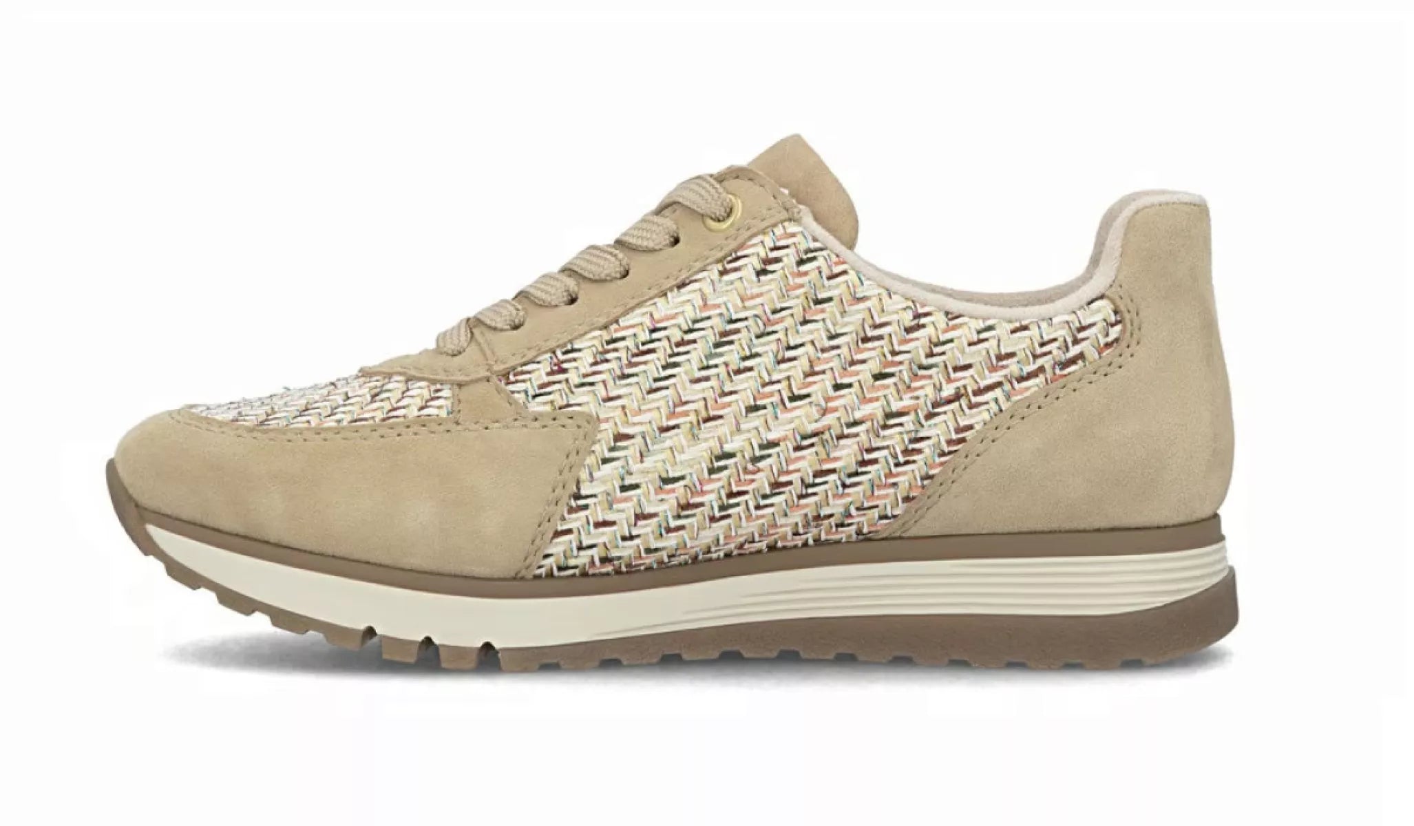 rieker 49010-62 beige veter en rits