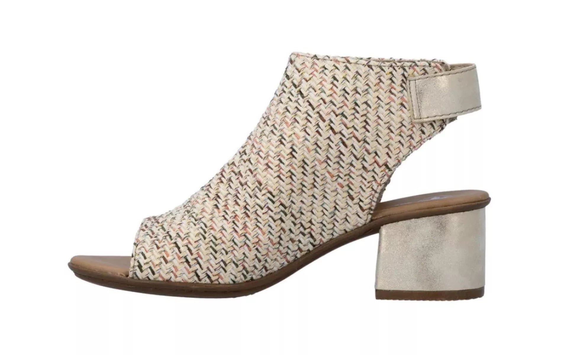 Bovenaanzicht van Rieker damessandalen 64670-62 met verstelbare klittenbandsluiting en lichtgewicht design