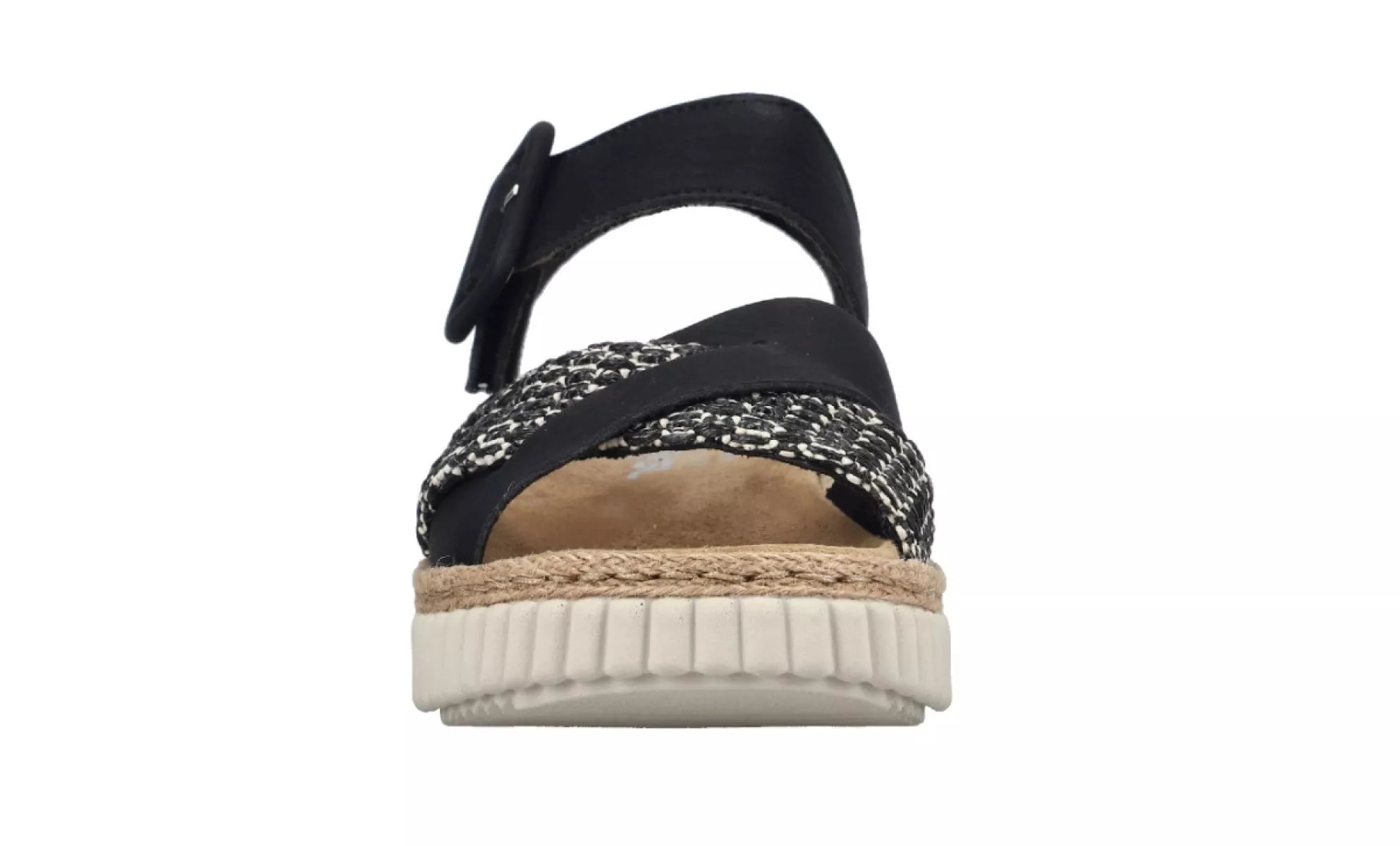 Rieker sandalen 69269 zwart dames voorkant