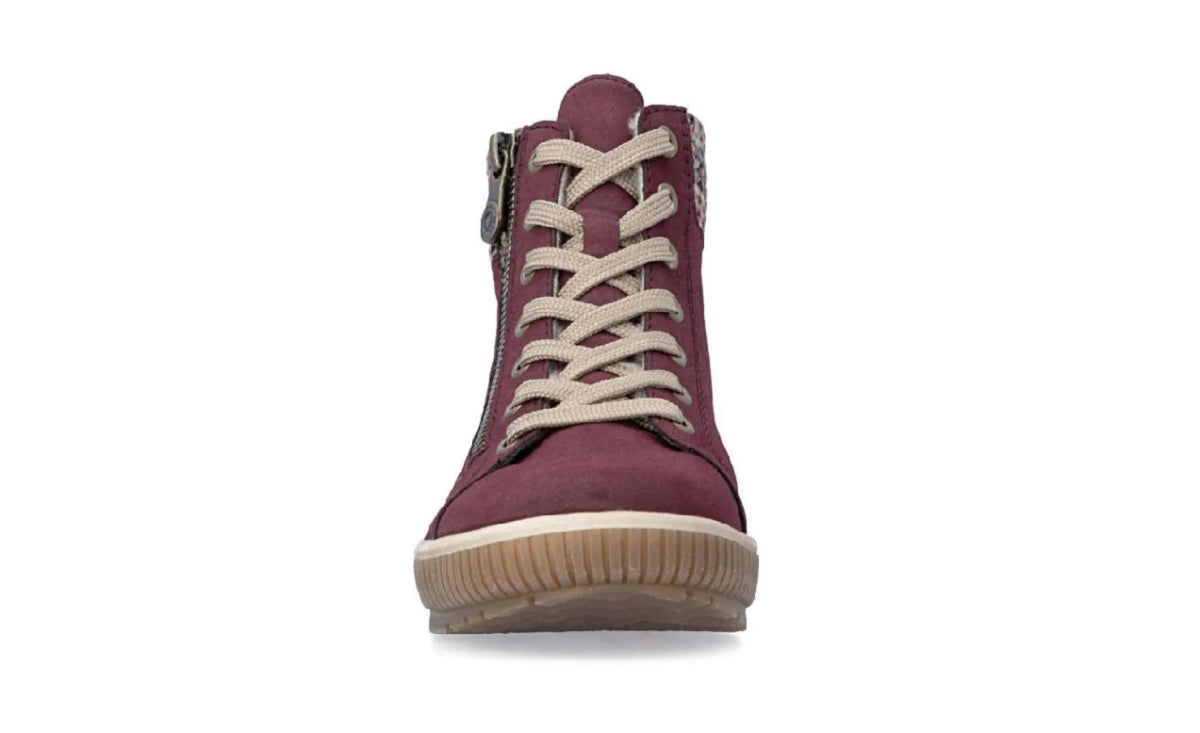 RIEKER RIEKER N0709-35 Bordo veter-rits schoenen met uitneembaar voetbed