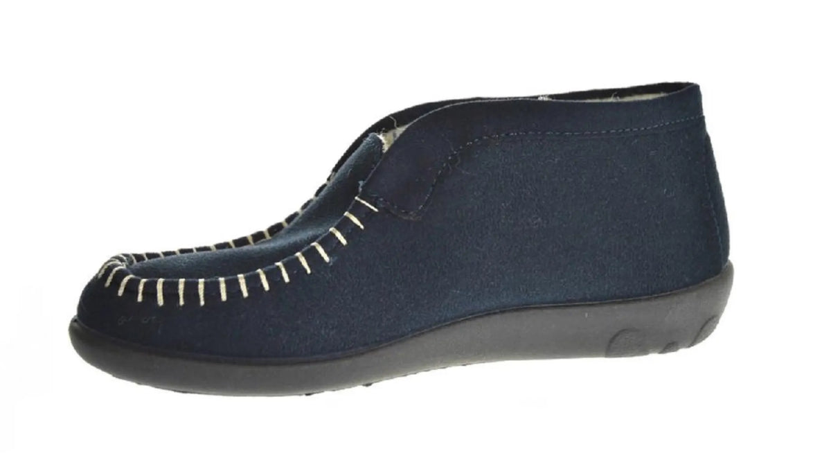 ROHDE ROHDE 2236/50 Blauw velour damespantoffel