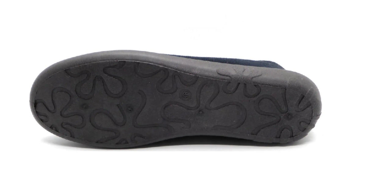 ROHDE ROHDE 2236/50 Blauw velour damespantoffel