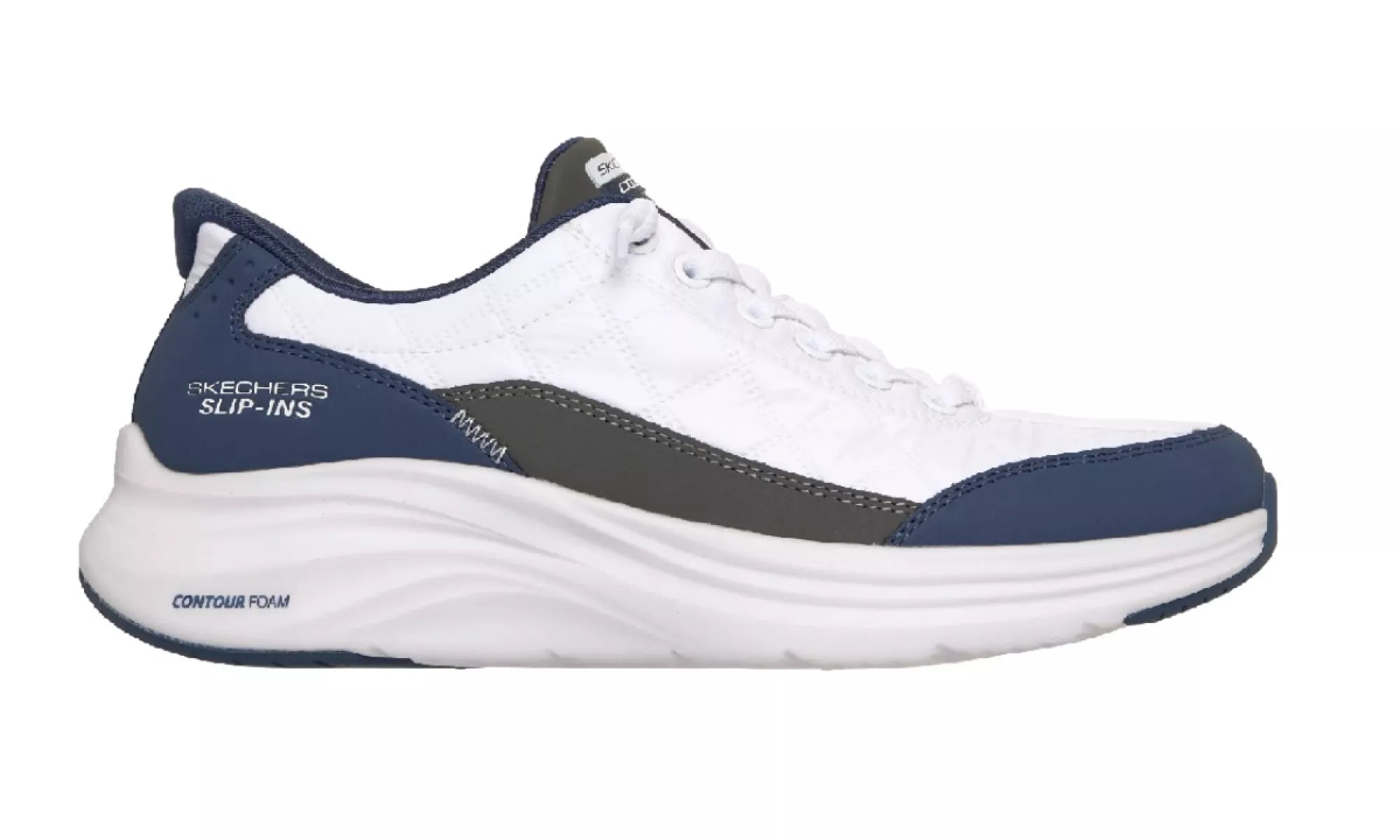 Skechers 150404 Slip Ins wit blauw binnenkant detail