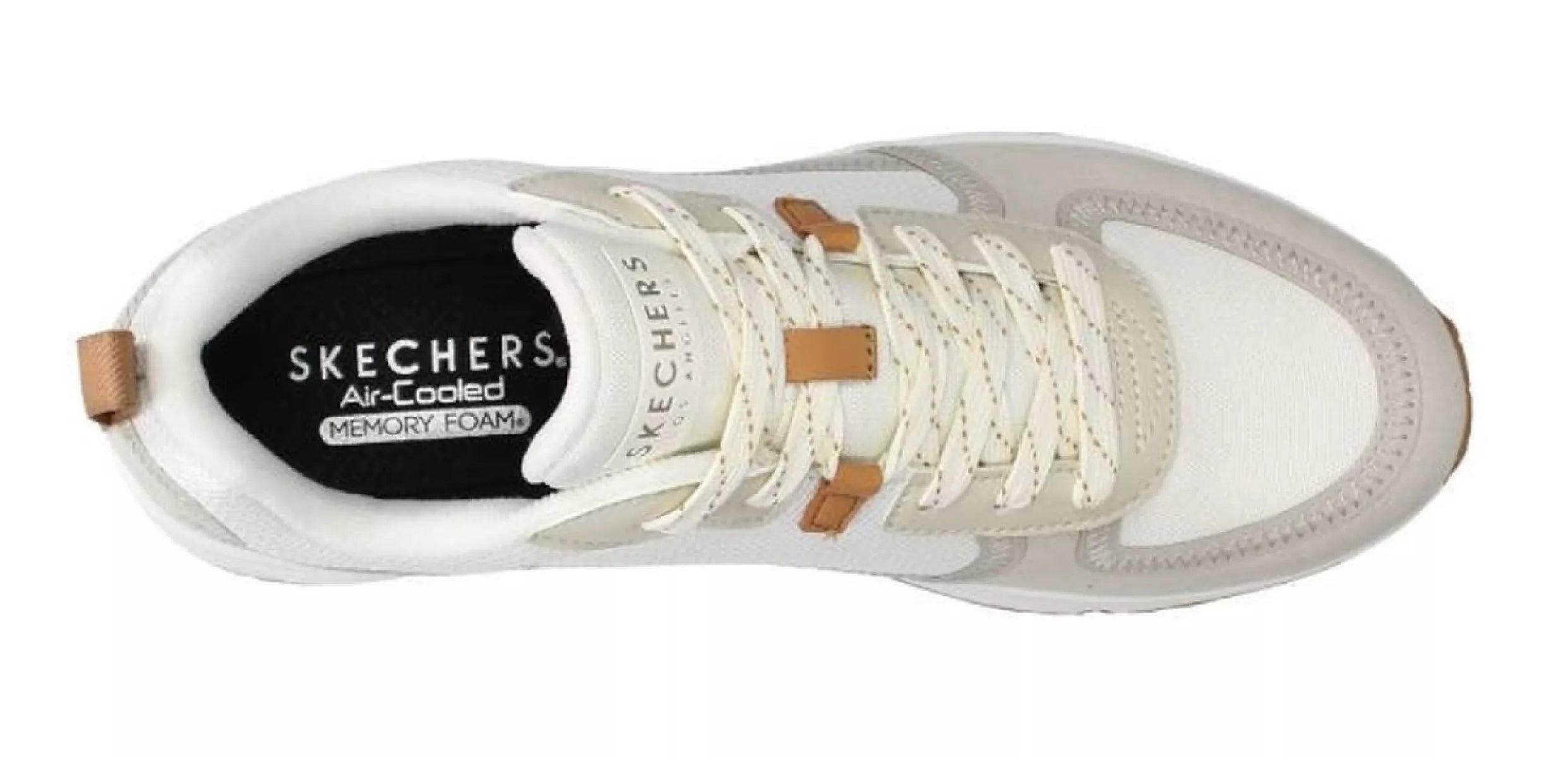 Bovenaanzicht van Skechers 155356 Offwhite met Air-Cooled Memory Foam binnenzool
