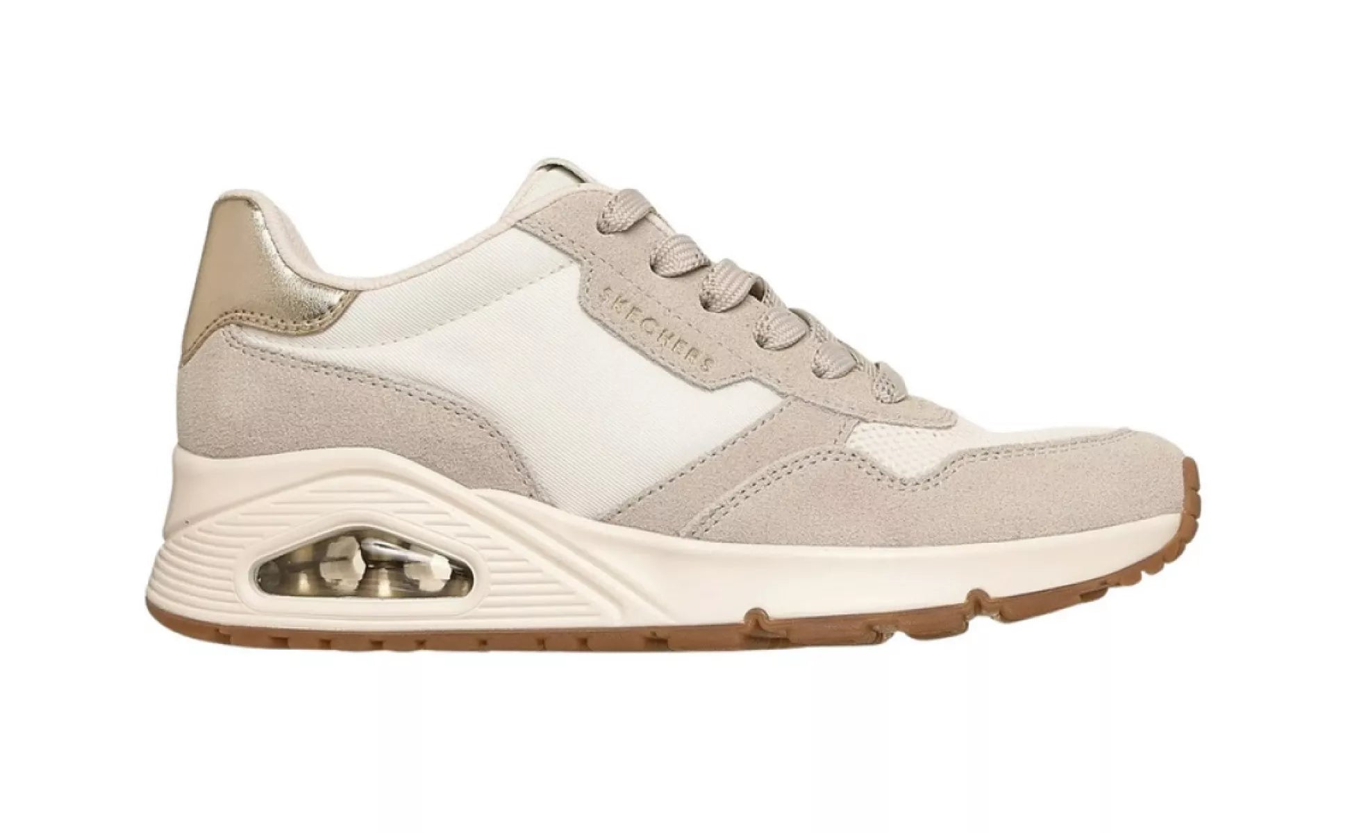 Skechers 177856 Uno Vintage Air sneakers offwhite detail zijkant buiten