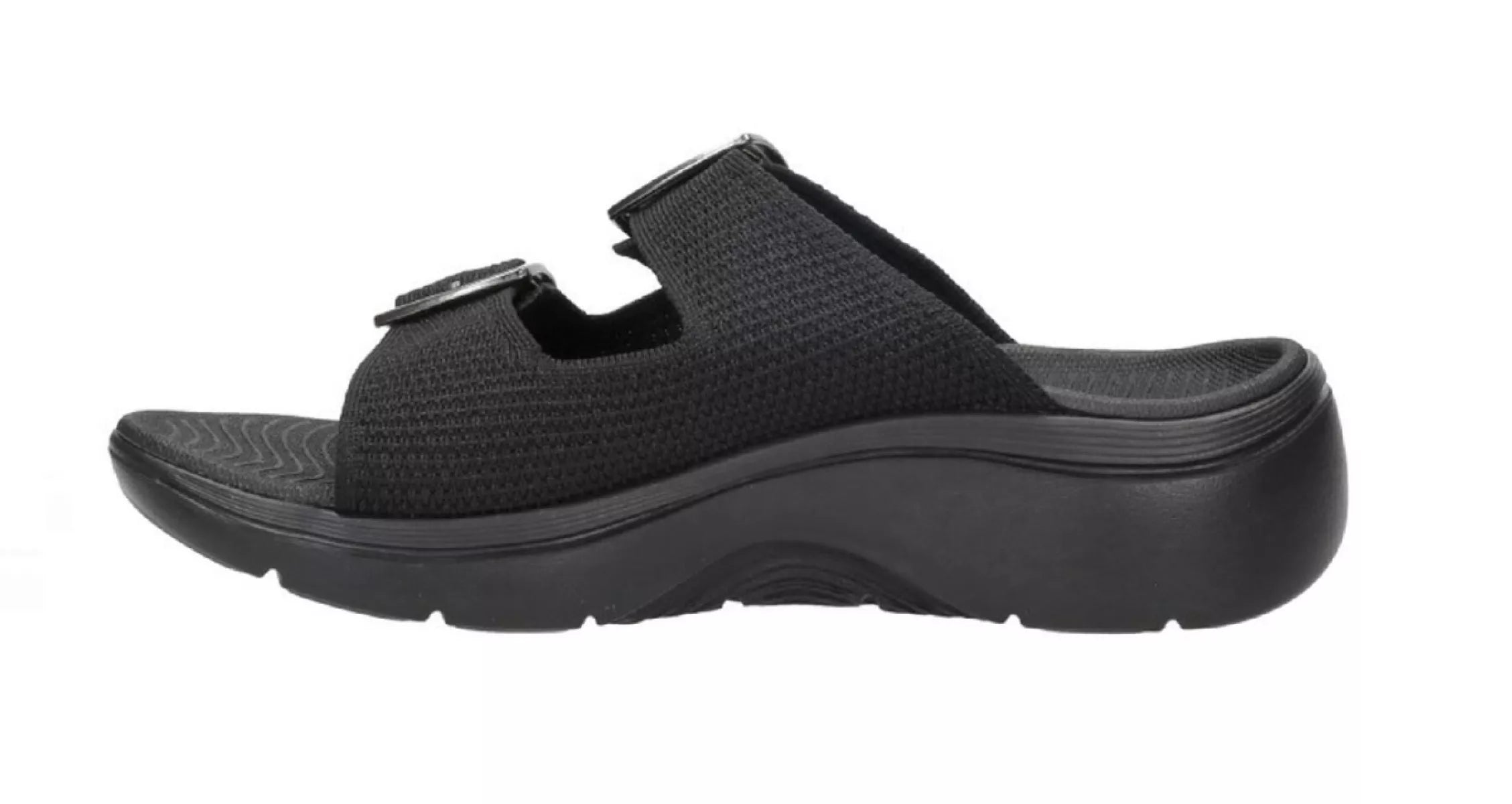 Zwarte Skechers Go Walk damesslipper detail voetbed