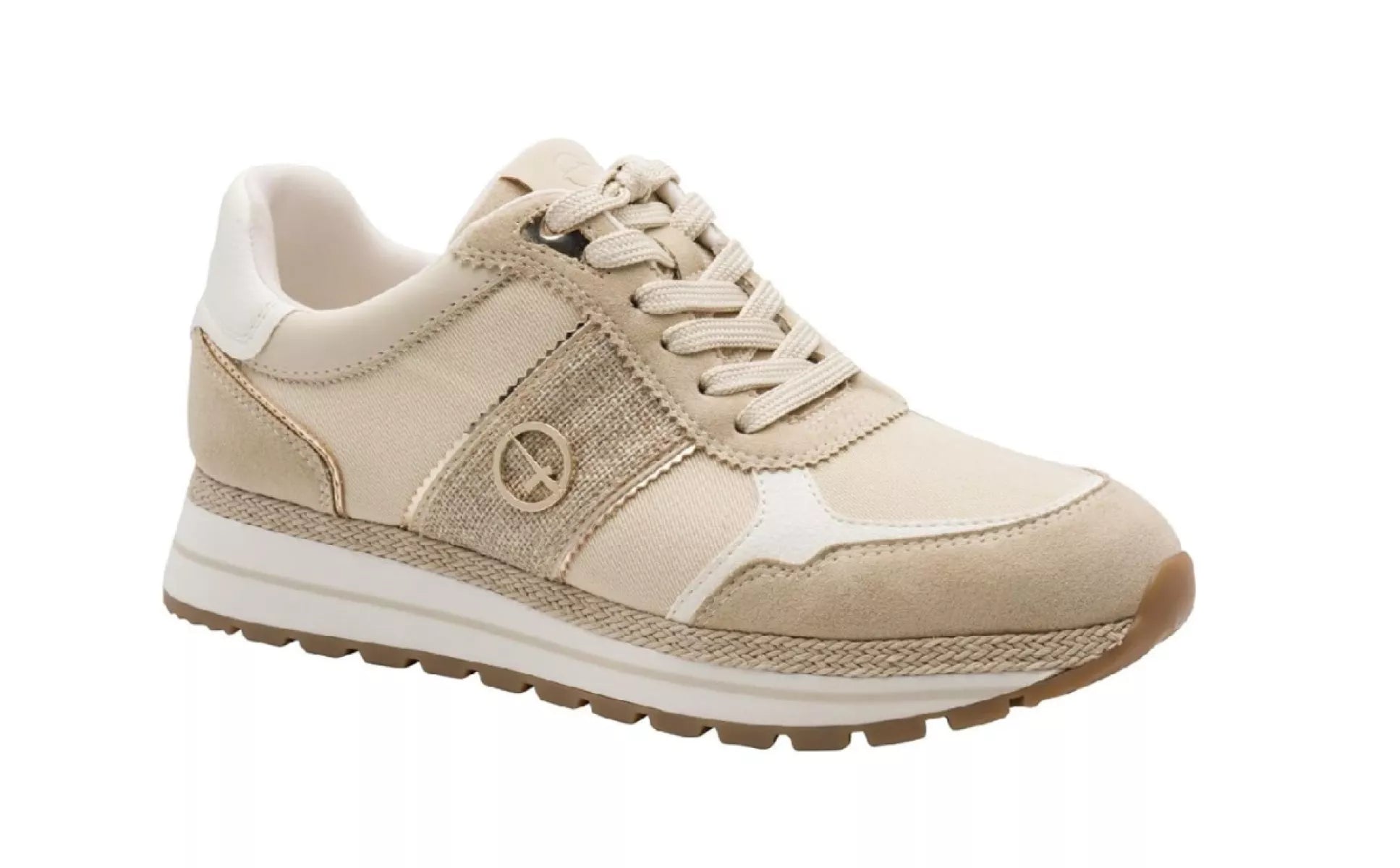 Tamaris 23797-46 schoen in neutrale kleur, schuin aanzicht van stijlvolle schoen