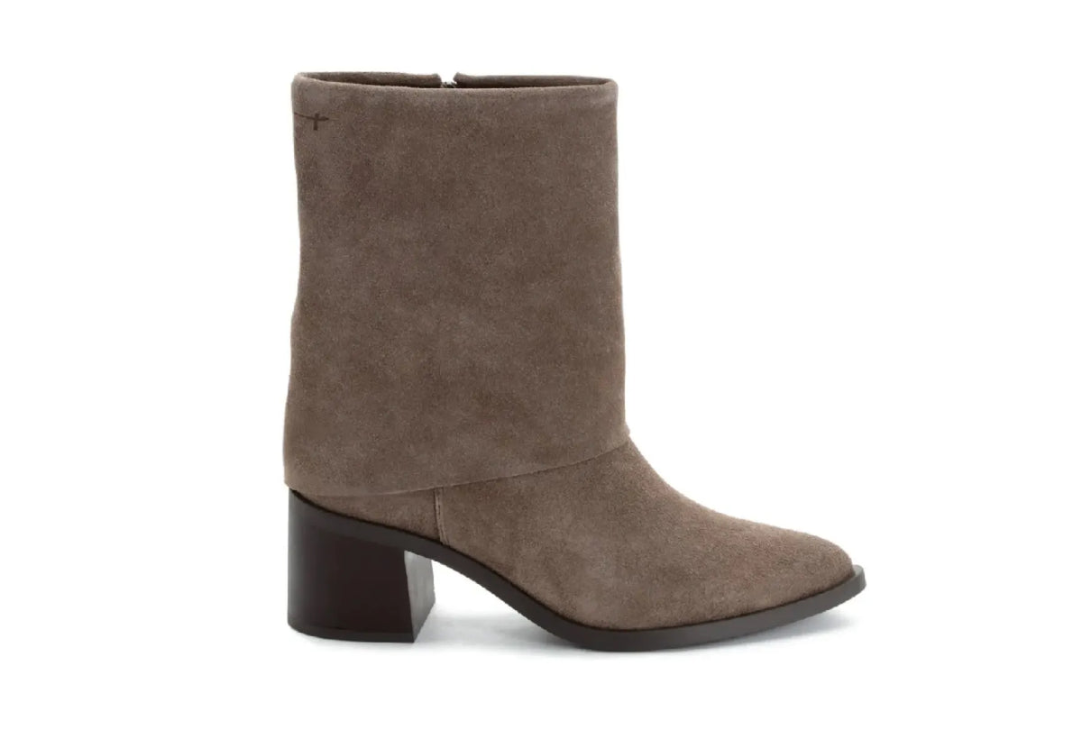 TAMARIS TAMARIS 25024-47 341 Taupe suede laarzen met omslag