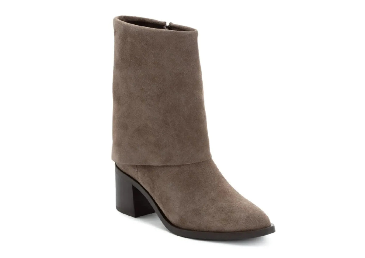 TAMARIS TAMARIS 25024-47 341 Taupe suede laarzen met omslag