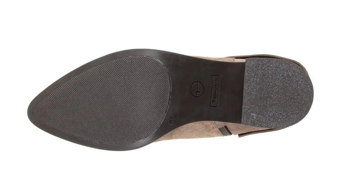 TAMARIS TAMARIS 25024-47 341 Taupe suede laarzen met omslag