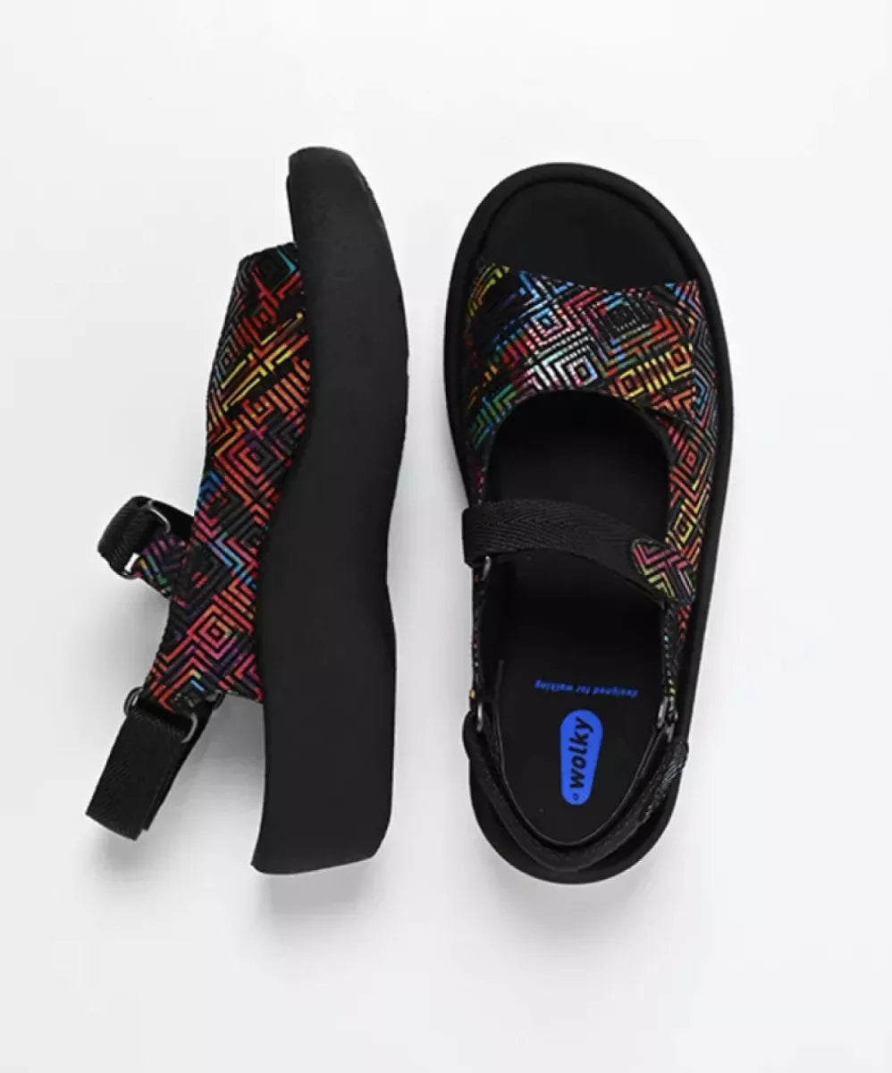 Wolky dames sandaal leer black multi model 03204