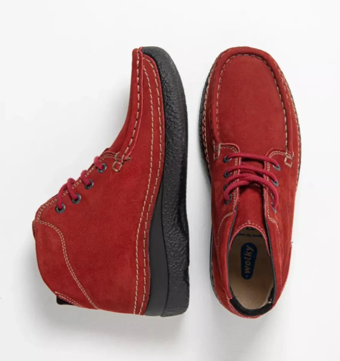 WOLKY WOLKY ROLL SHOOT 06242 11553 Cherry Red nubuck damesschoenen