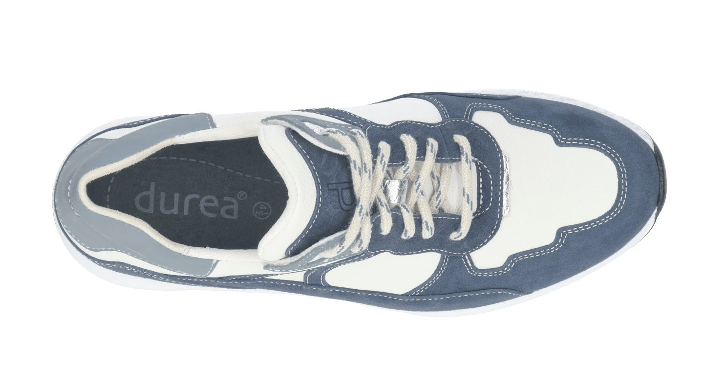 Bovenaanzicht Durea sneakers 6283/609 M wijdte M denim wit