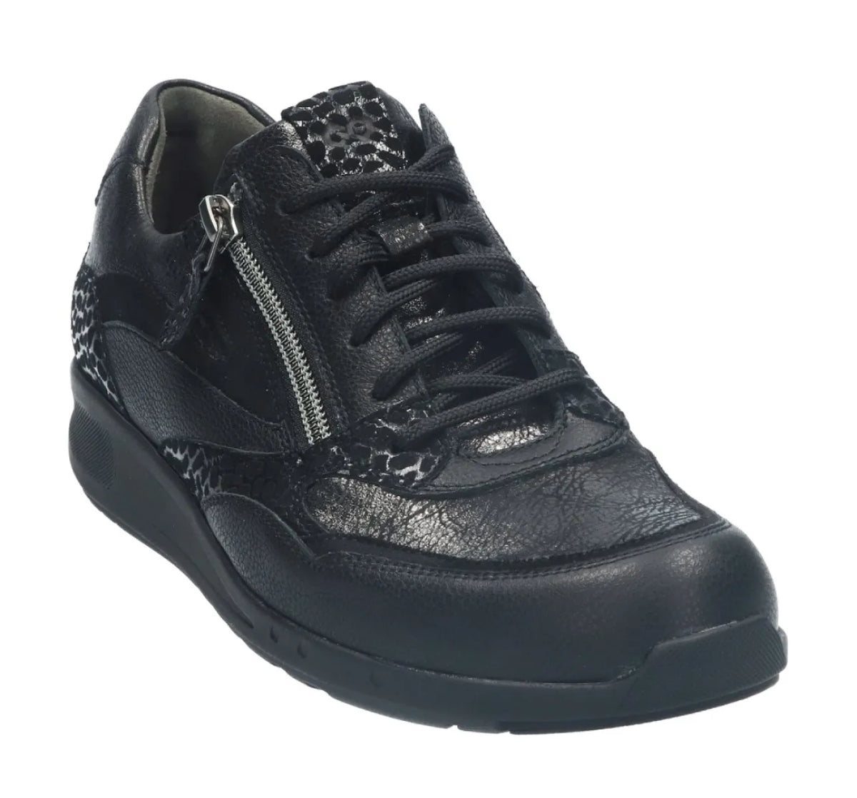 DUREA DUREA 6306 1785 Zwart leer wijdte K brede damesschoenen