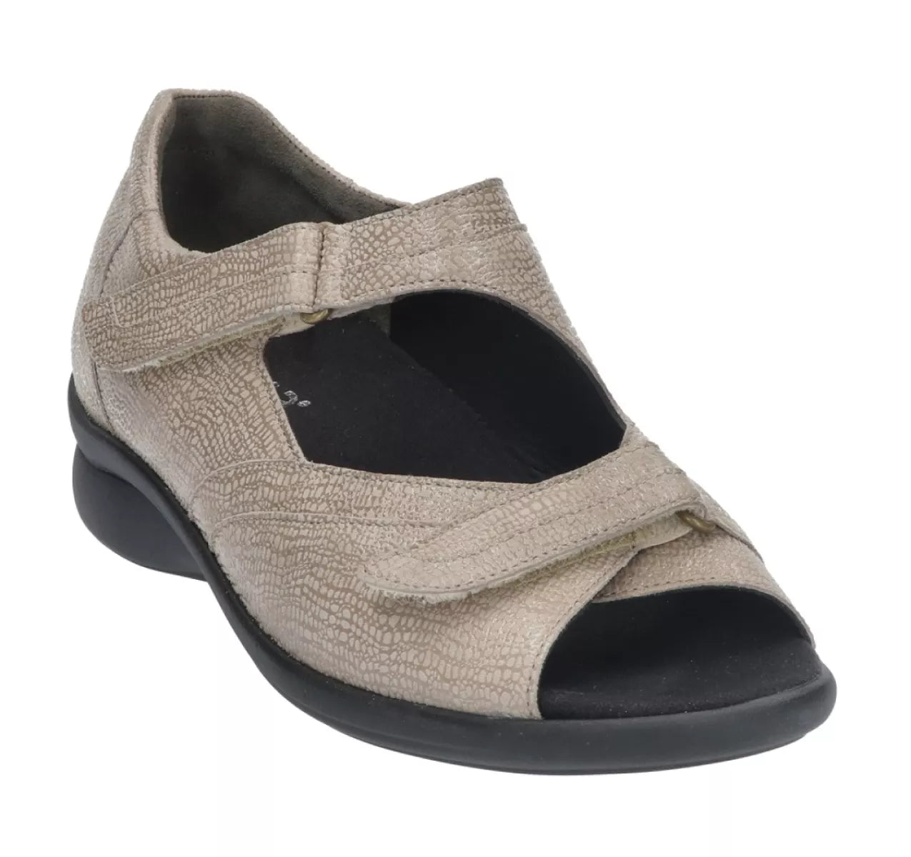 Durea sandalen taupe 7395 met klittenbandsluiting