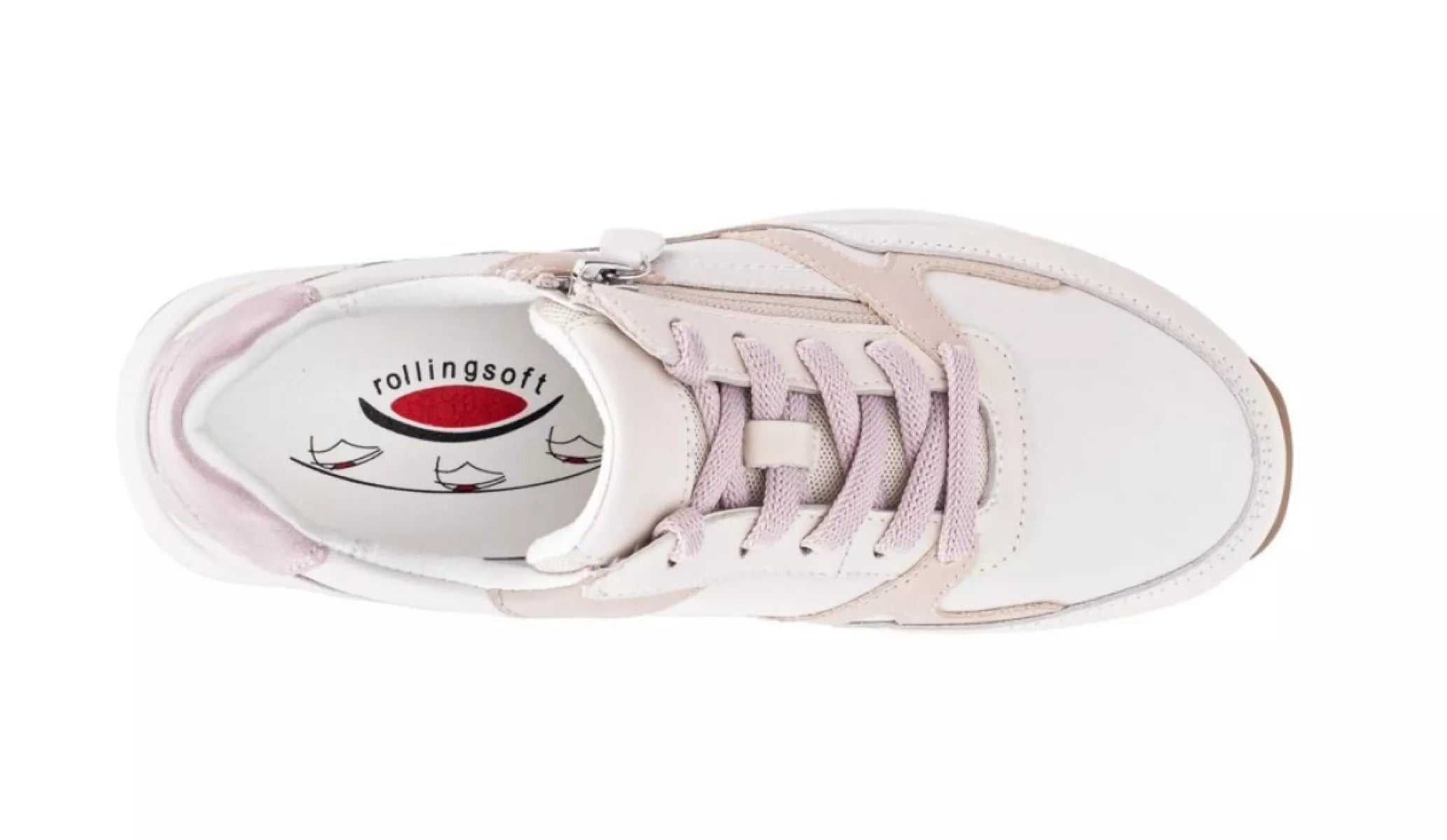 Close-up van het leren bovenwerk van Gabor 86.958.62 Rolling Soft schoenen