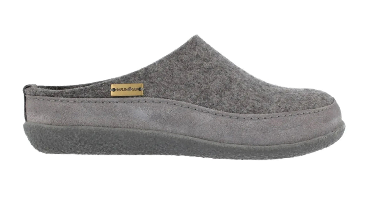 HAFLINGER HAFLINGER BLIZZARD SKANE Antraciet herenpantoffels met uitneembaar voetbed