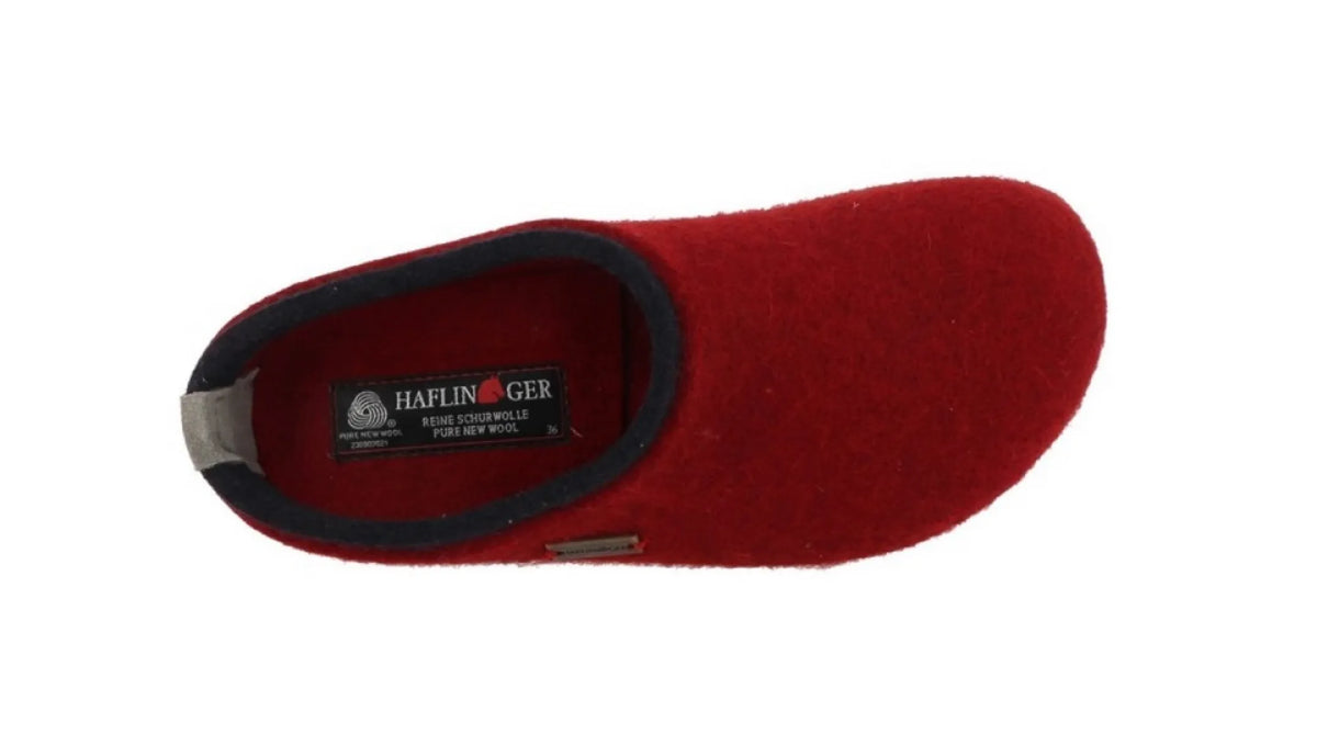 HAFLINGER HAFLINGER GRIZZLY KRIS Paprika rode damespantoffels