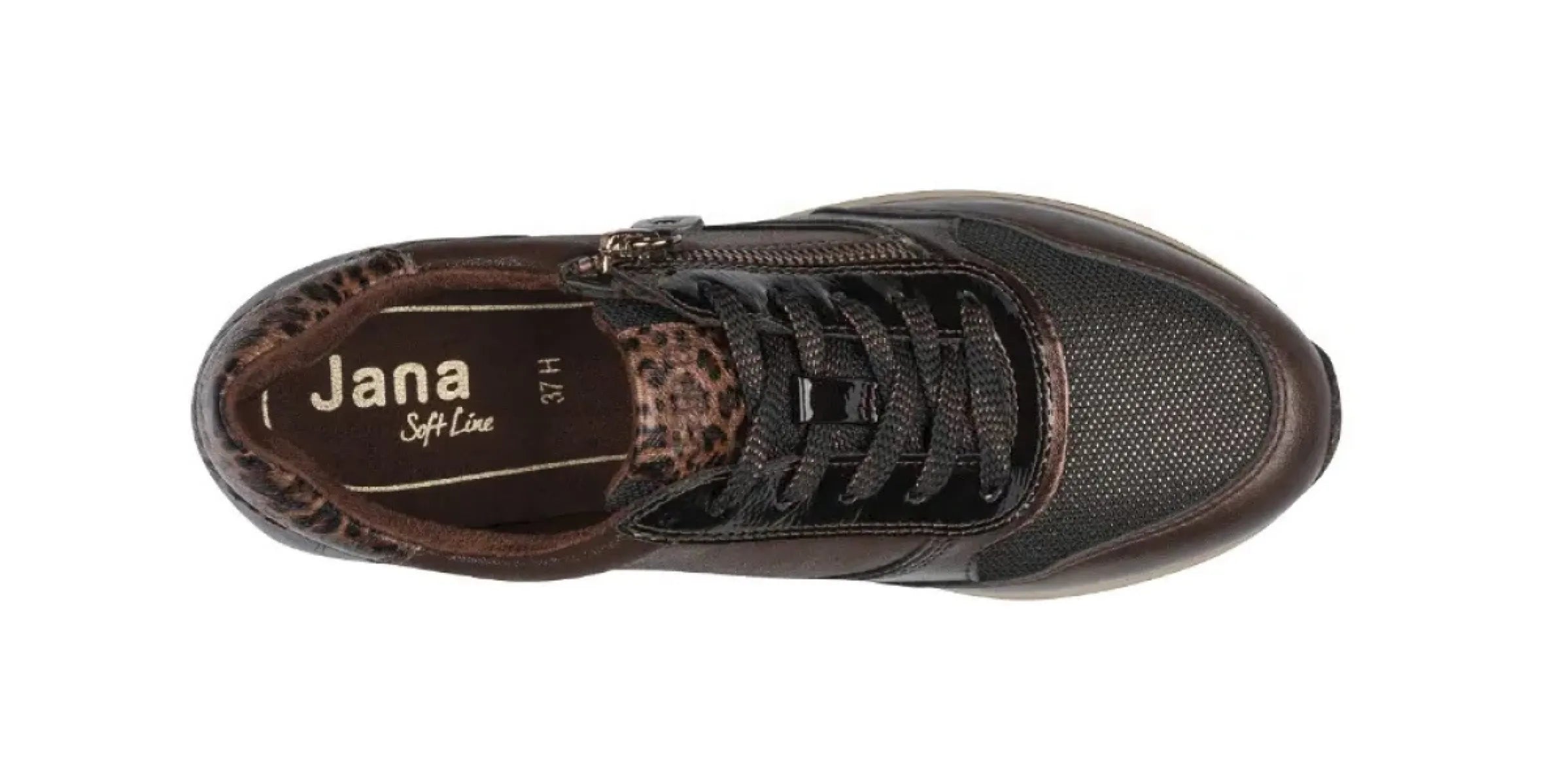 JANA JANA 23774-43 Mocca Bruine damesschoenen met rits- en vetersluiting