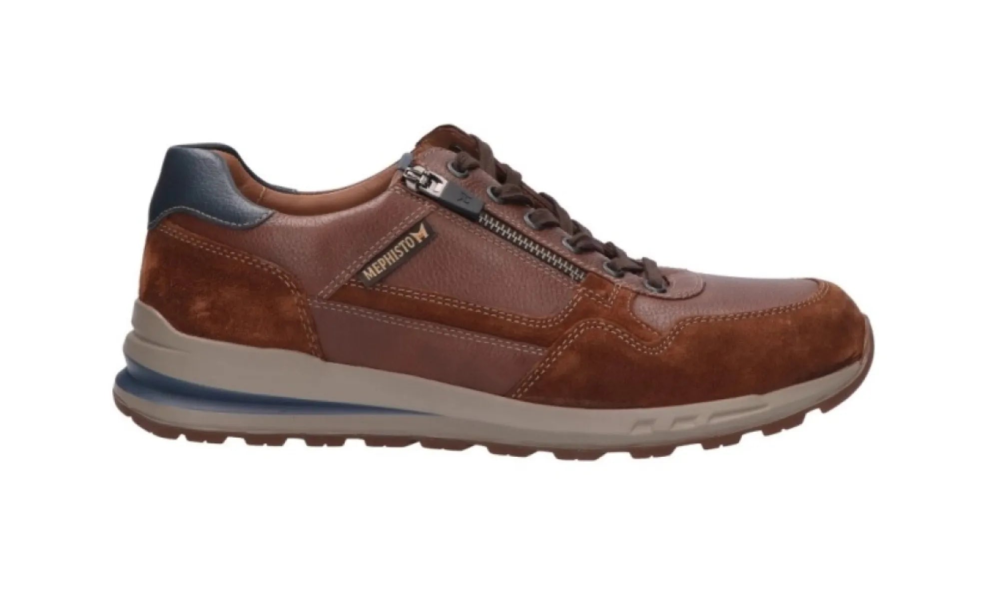 MEPHISTO MEPHISTO BRADLEY Cognac herenschoenen met uitneembaar voetbed