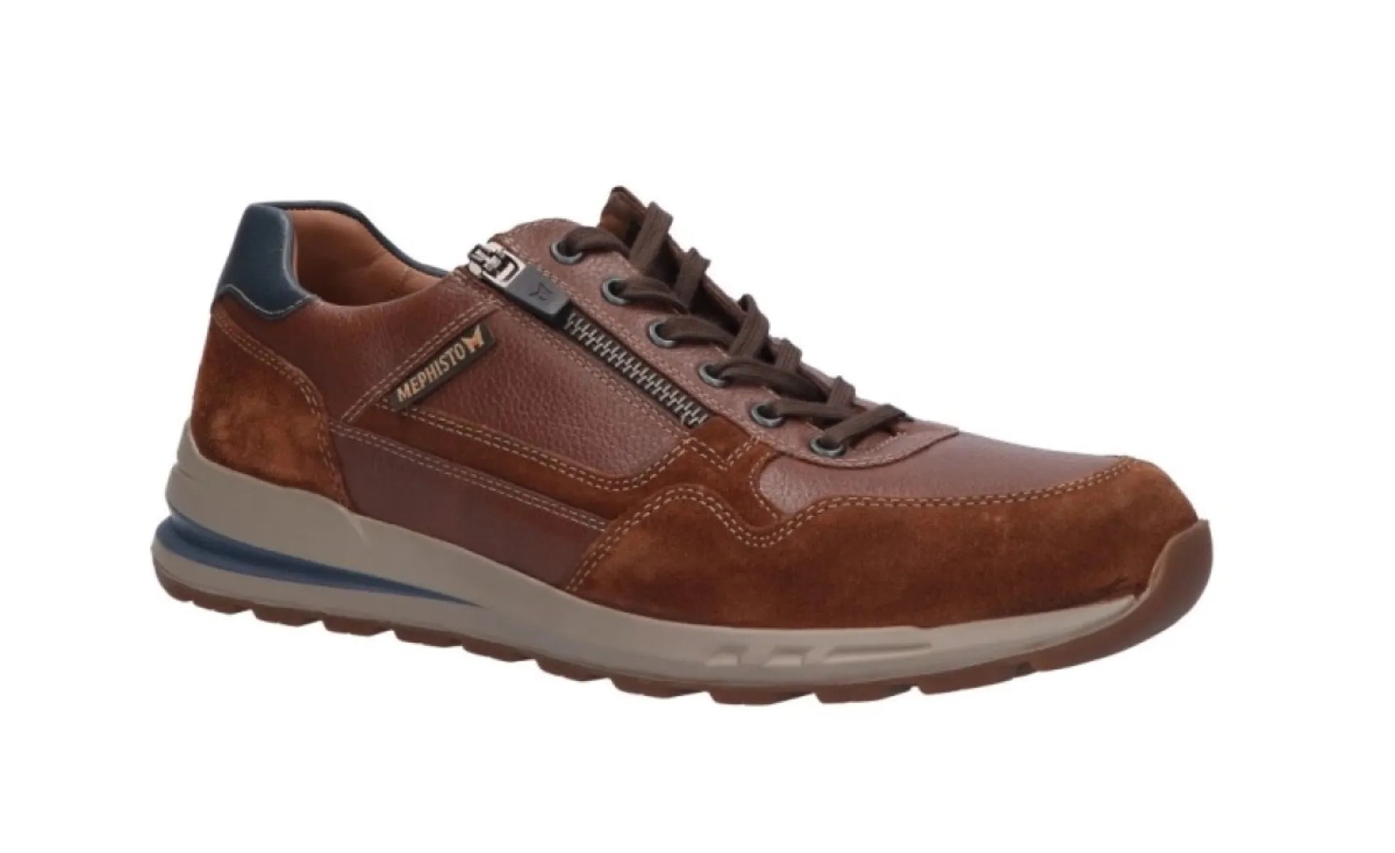 MEPHISTO MEPHISTO BRADLEY Cognac herenschoenen met uitneembaar voetbed