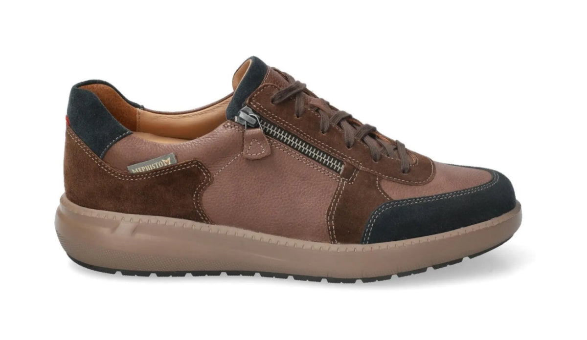 MEPHISTO MEPHISTO JAMY Blauw Cognac herenschoenen met rits- en vetersluiting