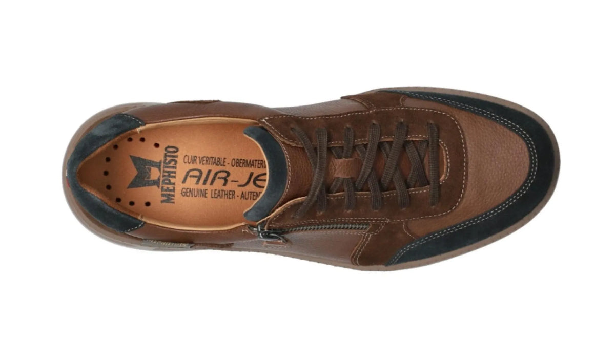 MEPHISTO MEPHISTO JAMY Blauw Cognac herenschoenen met rits- en vetersluiting