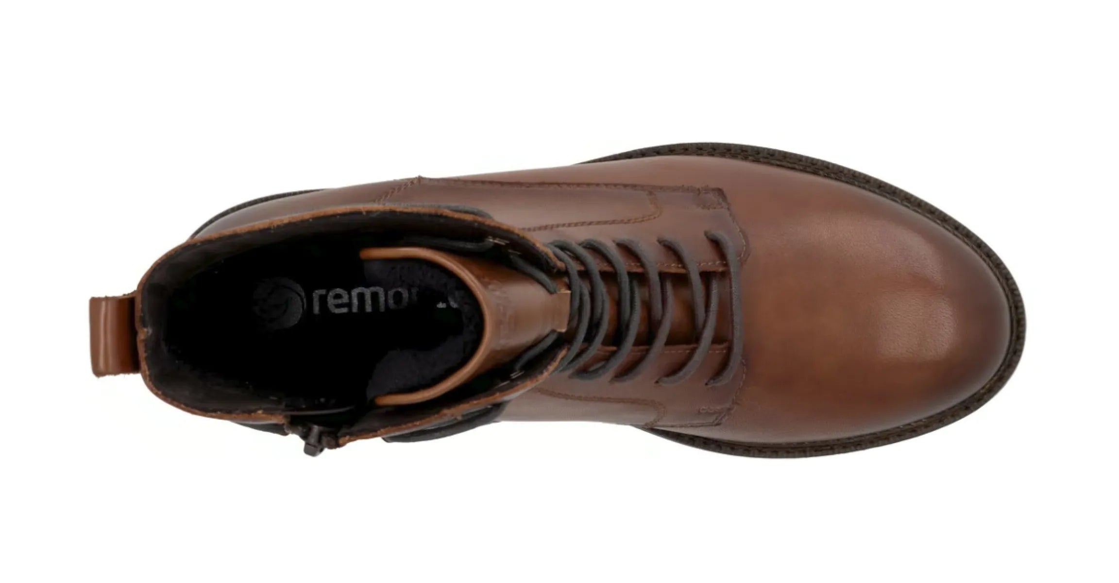 REMONTE REMONTE D2W80-24 Cognac bootie met rits en vetersluiting