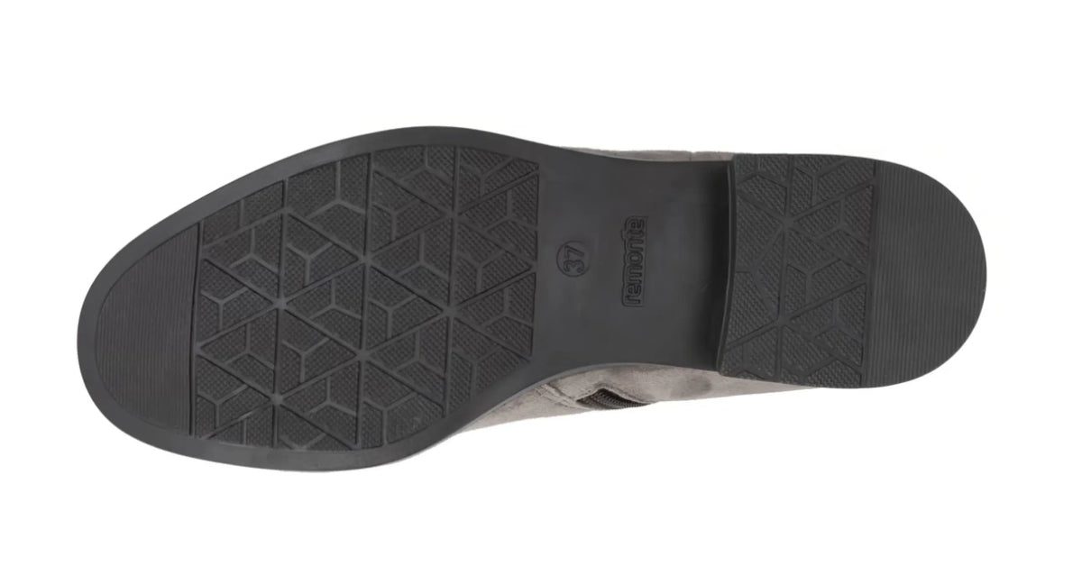 REMONTE REMONTE D3U73-42 Grijs suede enkellaarzen met uitneembaar voetbed