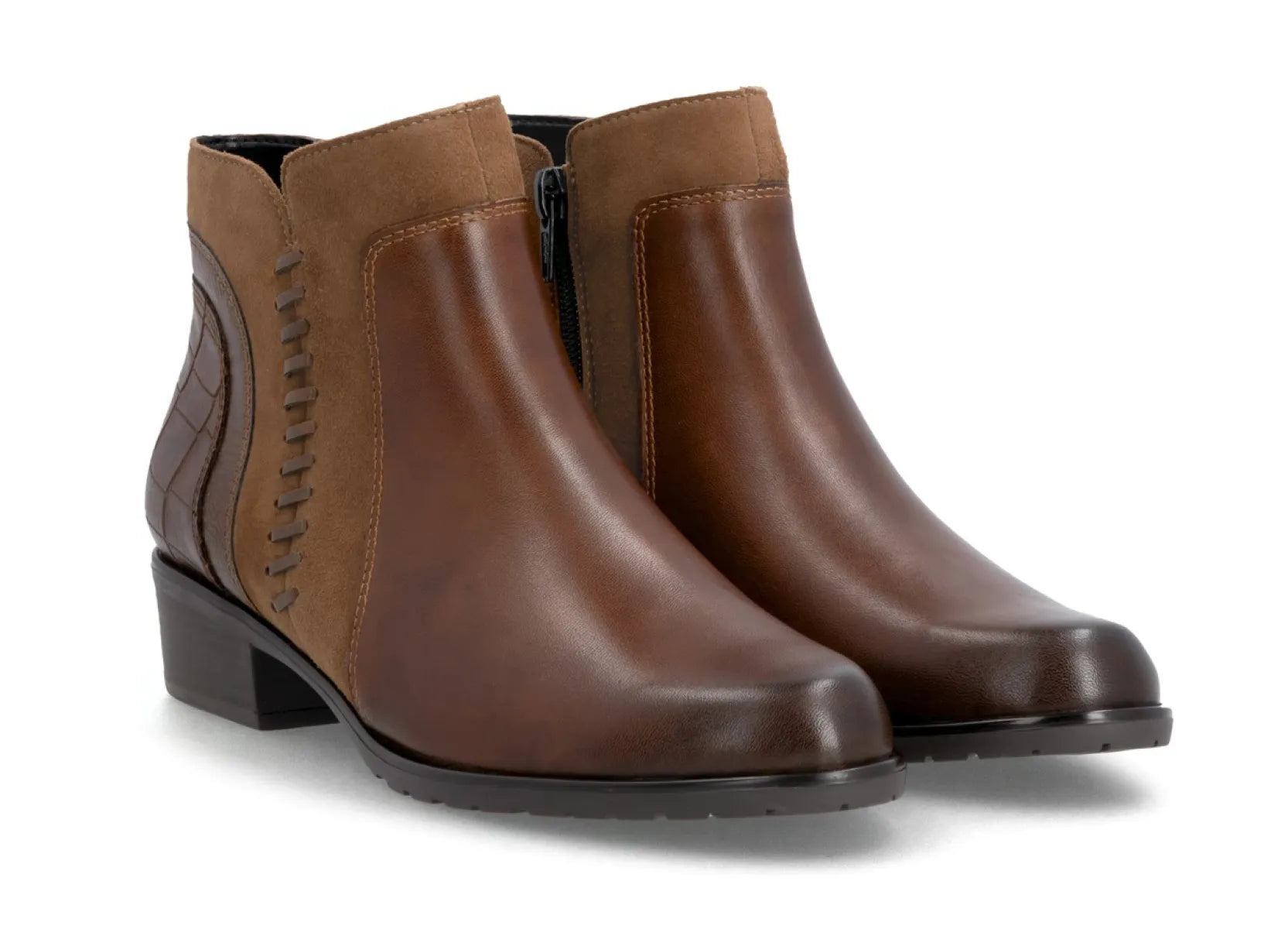 REMONTE REMONTE D6893-22 Cognac leren enkellaarzen