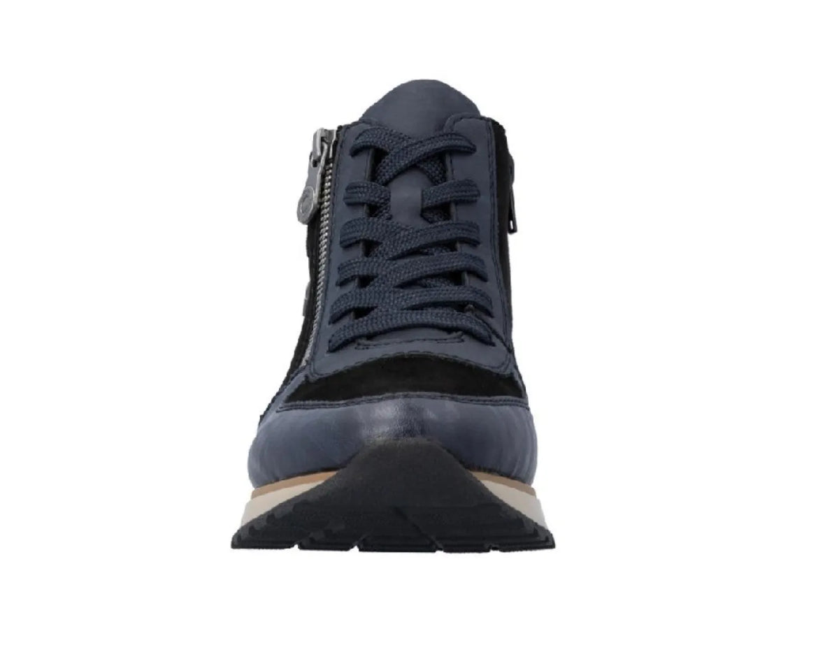 RIEKER RIEKER 49040-14 Blauw Damesschoenen met rits- en vetersluiting