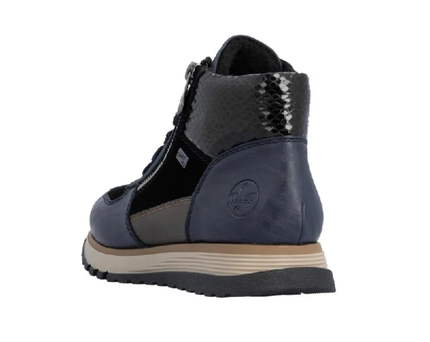 RIEKER RIEKER 49040-14 Blauw Damesschoenen met rits- en vetersluiting