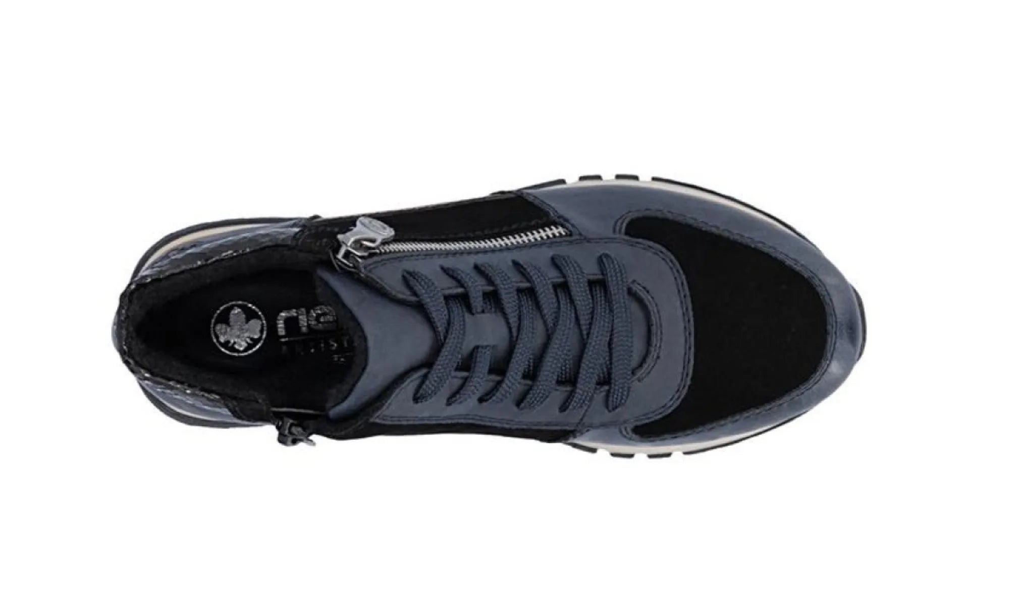RIEKER RIEKER 49040-14 Blauw Damesschoenen met rits- en vetersluiting