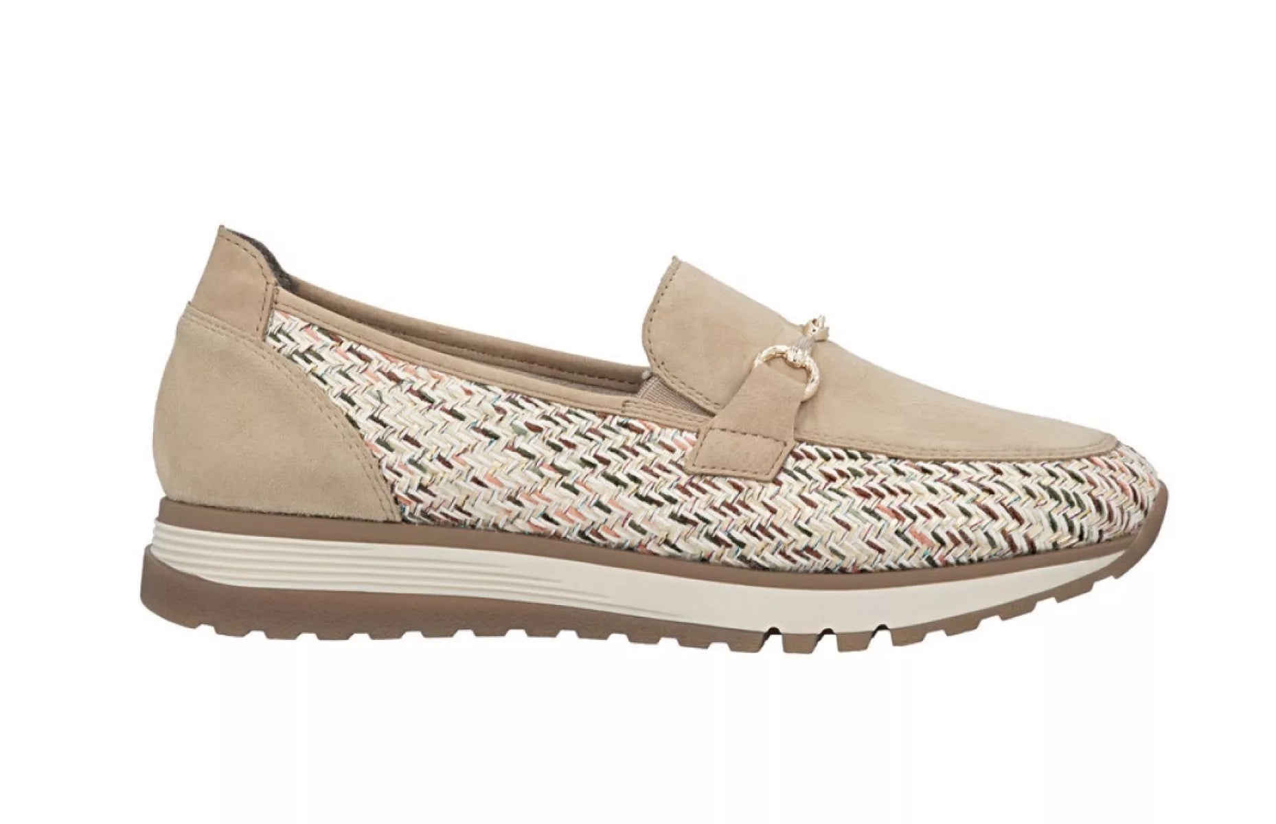 Detailfoto van Rieker 49042-62, instapper met kleurrijk bovenwerk