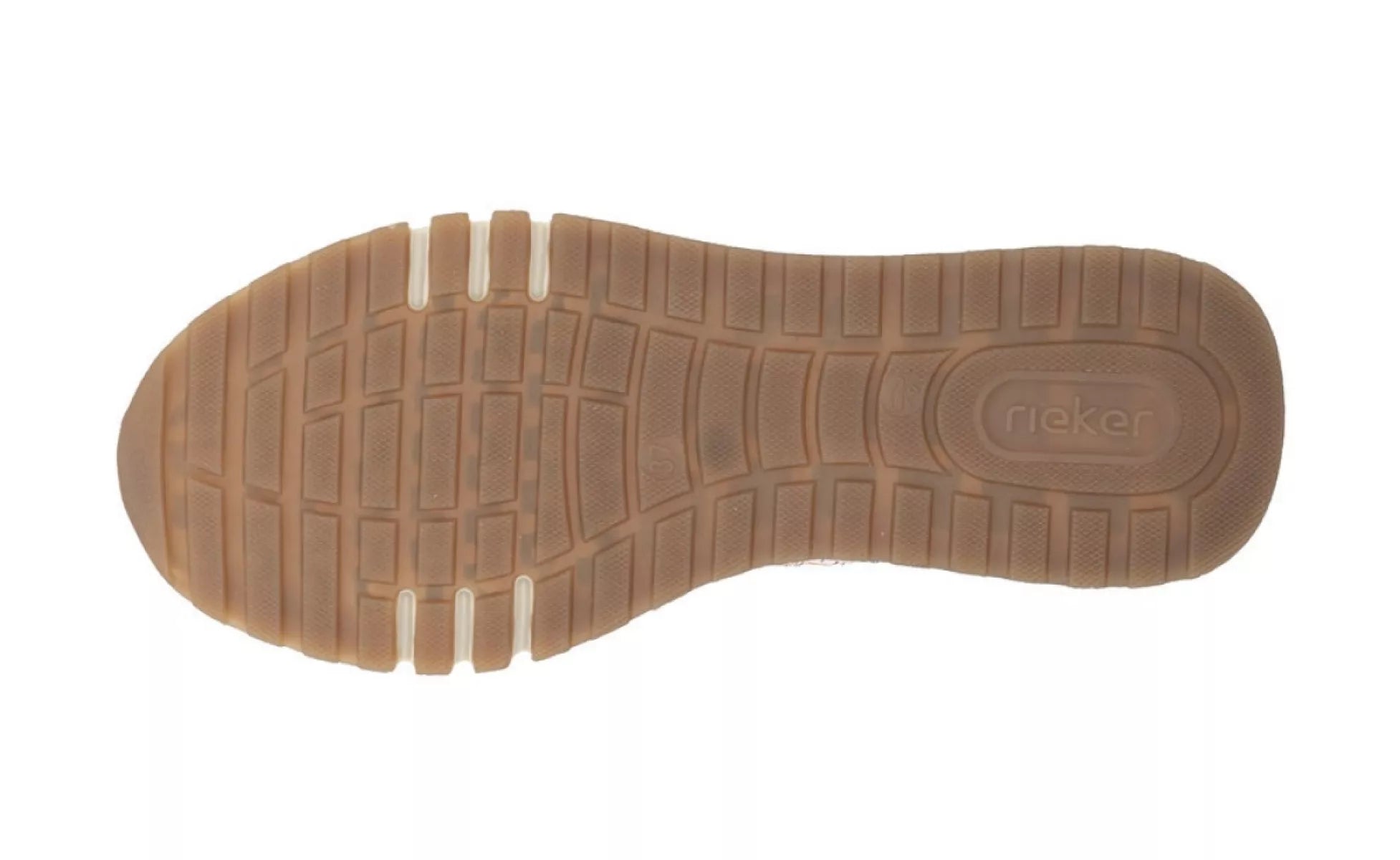 Close-up van Rieker 49042-62, zachte binnenvoering en uitneembaar voetbed 