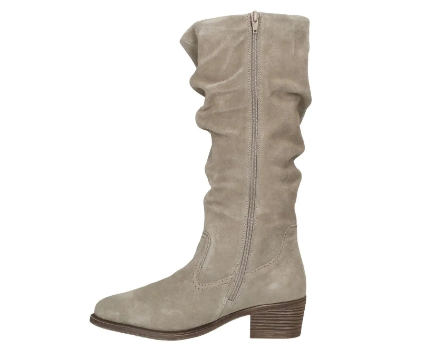 RIEKER RIEKER 73159-60 Beige suede knielaars met hak