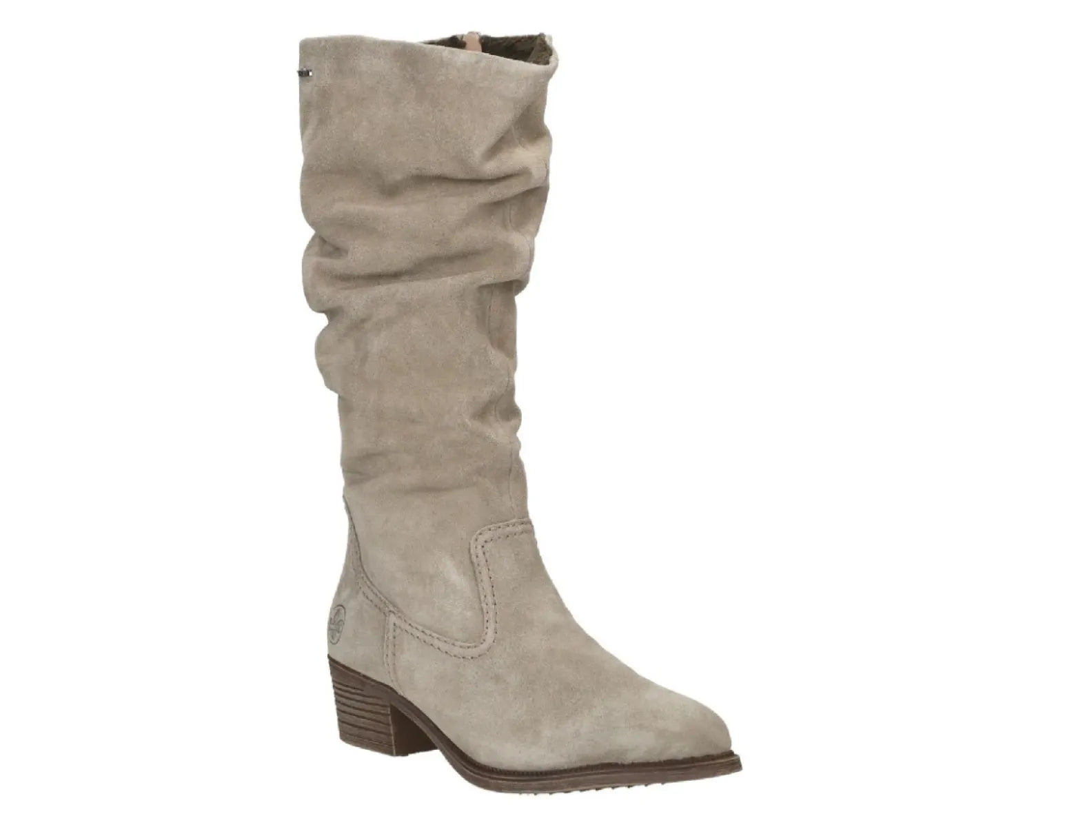 RIEKER RIEKER 73159-60 Beige suede knielaars met hak