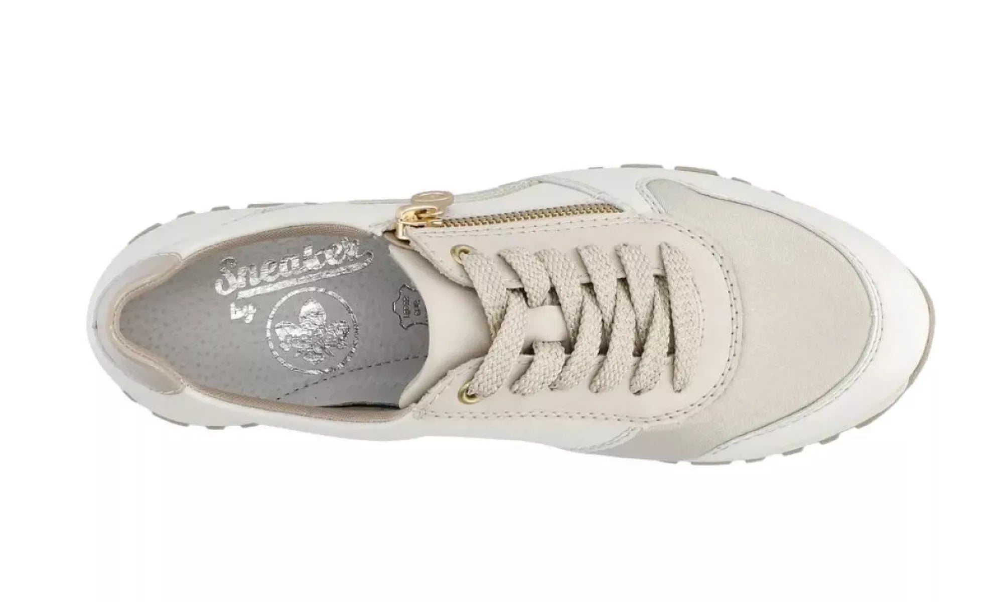 Rieker N7401-80 damesschoenen, uitneembaar voetbed zichtbaar, bovenaanzicht