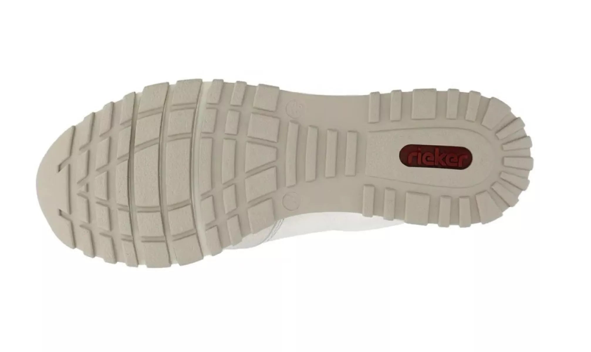 Rieker N7401-80 offwhite, profiel van de schoen met flexibele pasvorm